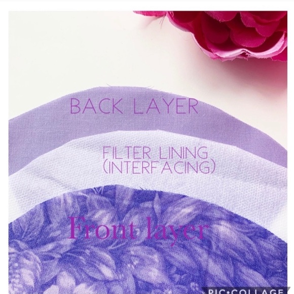 3/$25 Triple Layer Handmade Face Mask Swan Print - Picture 4 of 6